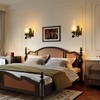 TIGKHAE Rustic Wall Sconces Sets of 2, Black Hardwired Farmhouse