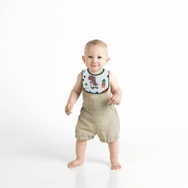 Kammama Baby Bibs 6 Pieces in Soft and Waterproof Toddler Bibs, Washable Children's Feeding Bibs with Adjustable Buttons, Great Colors for 6-36 Months Boys and Girls (Green, Brown | Cute Dinosaur)