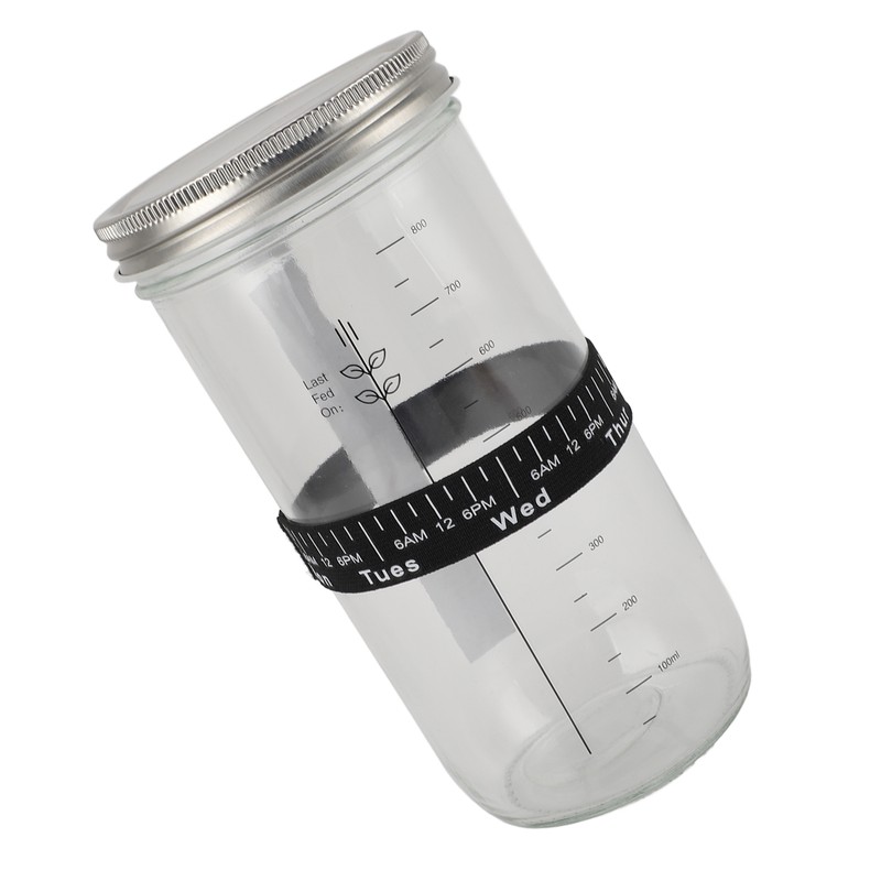 Sourdough Bread Starter Kit 34oz Glass Jar with Lid Date