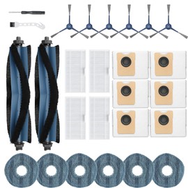 Pmosata 20-Piece Omni C20 Accessory Set for the Eufy Omni C20 Robot Vacuum, Including 2 Roller Brushes, 4 Filters, 6 Side Brushes, 6 dust Bags and mop Pads, 1 Cleaning Tool, and 1 Screwdriver