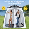 EighteenTek Upgraded Pop Up Shower Tent, 2-Room Changing Tent Privacy