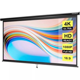 Unbranded  80" Projector Screen 16:9 Projection HD Manual Pull Down Black Home Theater