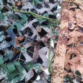 MidFerry Double Layer Camo Netting Camouflage Netting - Dersert Bulk Roll Camouflage Net with Nylon Ropes, Military Netting Party Decorations Sunshade Camo Mesh for Hunting Blind