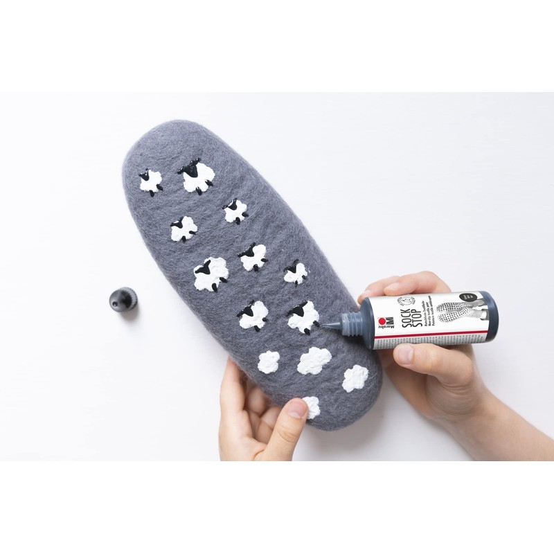 Marabu Sock Stop 17220106090 – 90 ml, Light Blue, Rubbery