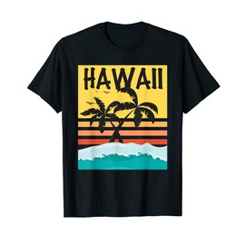Hawaii Palm Tree Tropical Beach Island Surf Picture T Shirt