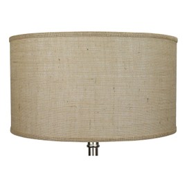 FenchelShades.com 20" Top Diameter x 20" Bottom Diameter 11" Height Fabric Drum Lampshade Spider Attachment (Burlap Natural)