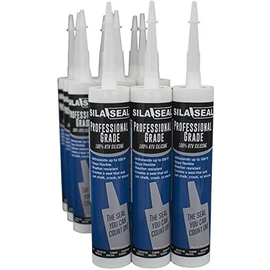 SILA-SEAL Clear Professional Grade 100% RTV Silicone with reclosable Nozzle, (case of 12)