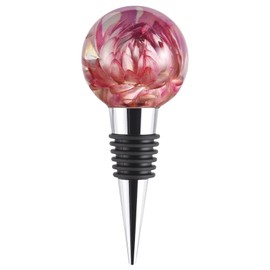 Pyotivol Cute Wine Stopper, Resin Flower Wine Bottle Stopper Decor, Floral Wine Stoppers for Wine Bottles for Wedding,Holiday,Birthday,Party and Gift (Light purple)