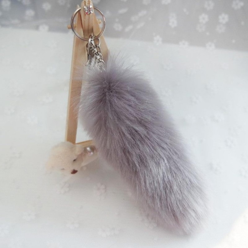 COZENTA Tail Keychain Strap Fur Fluffy Fluffy Fox Cosplay Costume