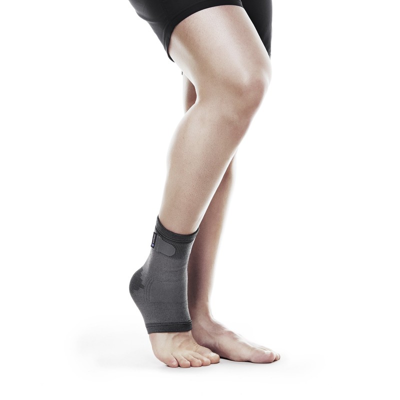 Rehband QD Ankle Support Bandage Support Sleeve, Grey, Large