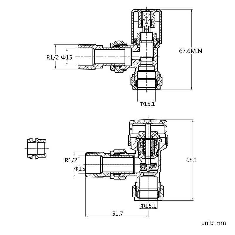 iBathUK | Thermostatic Chrome Angled Towel Radiator Valves TRV 15mm