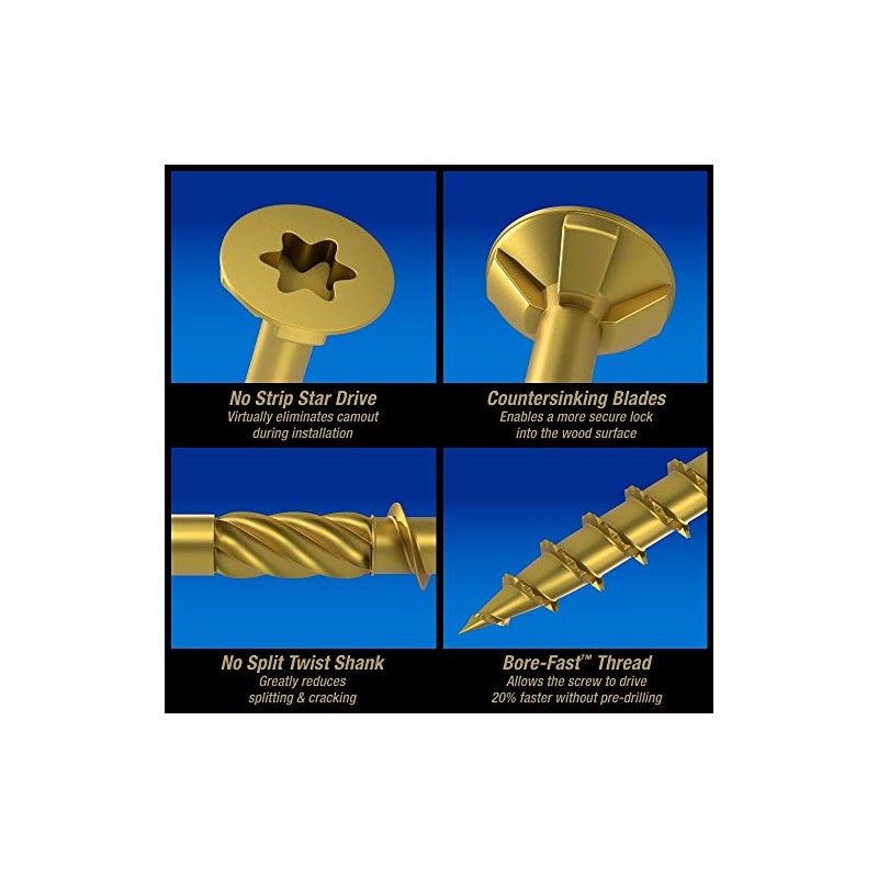 Power Pro - Tornillos de madera exteriores de primera calidad,