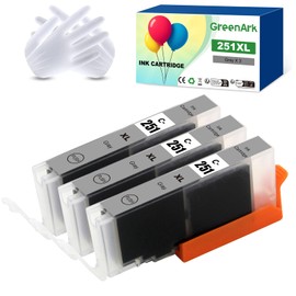GREENARK CLI-251XL Gray Ink Cartridge CLI251XL CLI251 CLI251GY Ink Cartridge Replacement for Canon PIXMA PIXMA MG6320 MG7120 IP8720 MG7520 Printer 251XL Cli-251 (3 Gray)