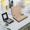 SEWACC Wooden Storage Box with Hinged Lid and Lock Simple