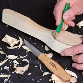 Stryi Big Wood Carving Sloyd Knife 3.15" Blade Roughing Knife, Handmade Whittling Knife For Beginners And Profi, Sculpture Cutting Knife, Hardened Sharp Blade High Carbon Steel, K8015