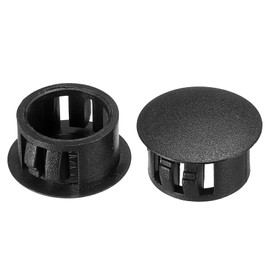 PATIKIL Hole Plugs Plastic, Pack of 50 16 mm (5/8 Inch) Cover Caps for Drill Holes, Screw Hole Cover, Snap Type Round Hole Cover for Round Holes, Cabinet Furniture, Kitchen, Black