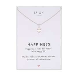 LUUK LIFESTYLE Delicate Sterling Silver Necklace with Basic Solitaire Crystal Pendant, Zirconia Stone, Gift Idea for Women, Birthstone Necklace, White & Silver