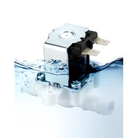 QWORK Discount Parts Direct 12V Electric Solenoid Valve - Normally Closed, 1/2" Barb Connection, 4 Pack for Washing Machines, Water Dispensers & Irrigation Systems, Durable Plastic & Brass