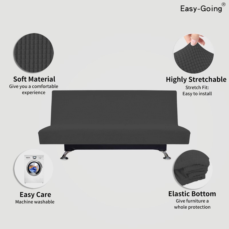 Easy-Going Stretch Futon Slipcover Armless Futon Bed Cover Furniture Protector