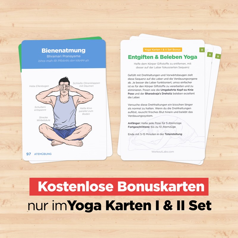 WorkoutLabs Plastic Yoga Cards with Sanskrit Language for Visual Learning,
