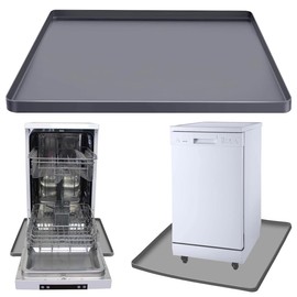 Dishwasher Drain Pan Mat, Portable Dishwasher Silicone Mat with Raised Edge, Small Dishwashers Drip Pan Dishwashers Tray for Leaks, Non-Slip Waterproof Protector Pad, 23.6''x23.6''