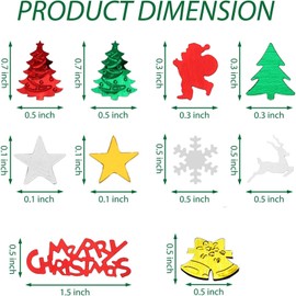 30g Christmas Confetti, Mix Foil New Year Sequins Christmas Table Confetti, Christmas Snowflake, Reindeer, Santa, Merry Christmas Confetti for Tables Decorations