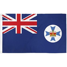3x5 Queensland Flag Lot of 2 Flags Super Polyester Nylon Flag 3'x5' House Banner 90cm x 150cm Grommets Double Stitched Premium Quality Indoor Outdoor Pole Pennant (New)