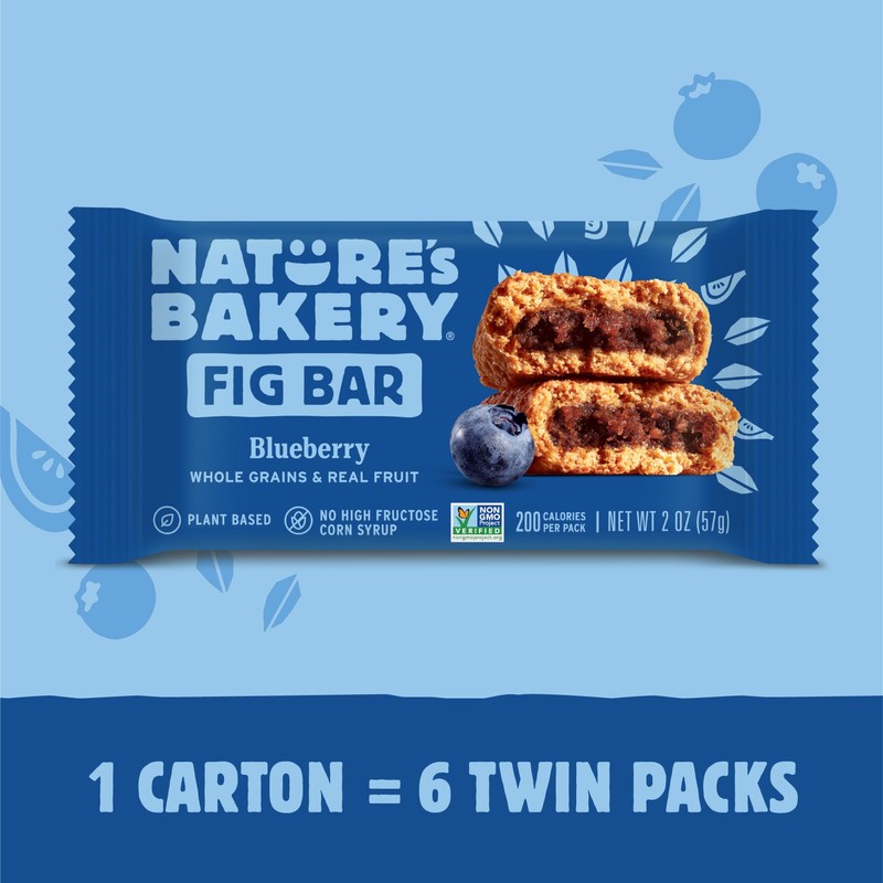 Nature's Bakery Blueberry Fig Bars, 2 Oz, 6 Ct