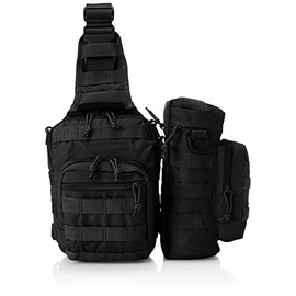 F Style One Shoulder Bag with Drink Pouch, Black