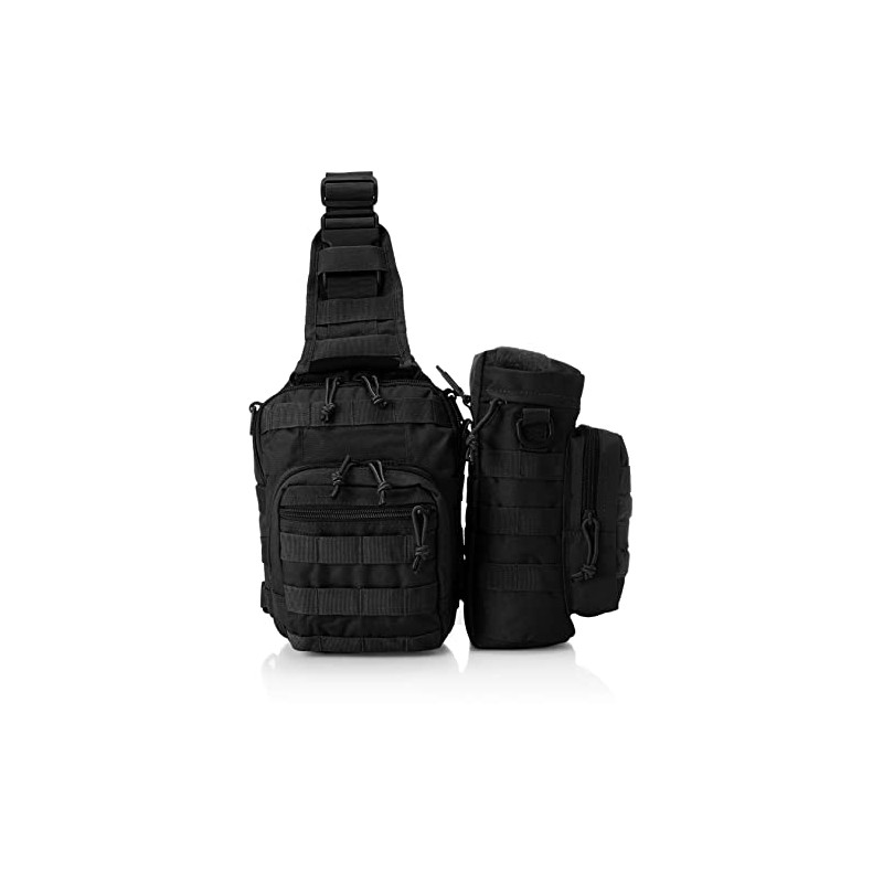 F Style One Shoulder Bag with Drink Pouch, Black