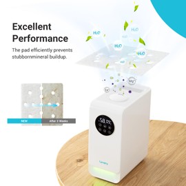 Livatro 10-Pack Humidifier Replacement Filters, Mineral Absorption Pads, Exclusively for 6001 Model, Improves Humidification Efficiency by Capturing Fine Water Particles, White