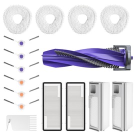 Accessories Replacement for Narwal Freo X Ultra Robot Vacuum, 16 Vacuum Accessories Set, 1 Main Brush, 2 Hepa Filter, 2 Dust Bags, 4 Mop Pads, 6 Side Brushes, 1 Cleaning Brush
