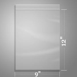 100 Pcs- 9" x 12", 2 Mil Reclosable Plastic Zip Poly Bags- Clear Resealable Sealing Storage Ziplock Bag for A4, Letter Sized Documents, Marketing Materials, Clothes