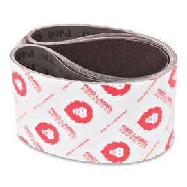 Red Label Abrasives 4 X 36 Inch Aluminum Oxide Premium Quality Metal Sanding Belts 80, 120, 180, 220, 320, 400 Grits, 6 Pack Assortment