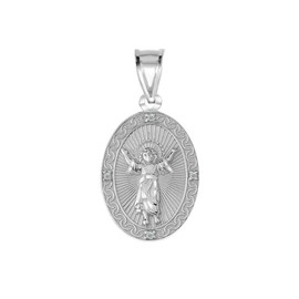 Claddagh Gold Fine 925 Sterling Silver Cubic Zirconia Divine Divino Ni o Jes s Medal Pendant