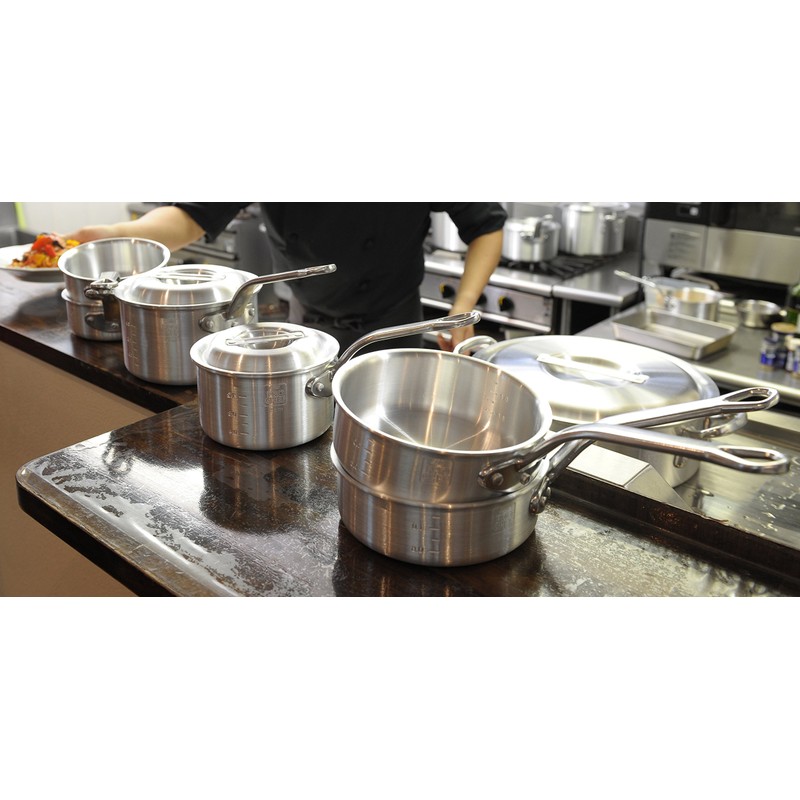 EBM アルミ プロシェフ 浅型片手鍋(目盛付)15cm