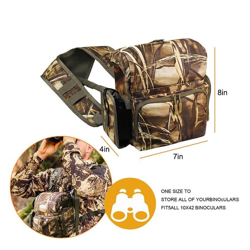 MDSTOP Binocular Harness, Bino Harness Chest Pack with Rangefinder Pouch,