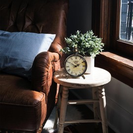 HZDHCLH Vintage Table Clock Battery Operated,Retro Mantel Clock for Living Room Fireplace Decor,Silent Metal Desk Clock,Farmhouse Shelf Clock (Brass)