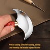 Coowolf Leather Knife with Wooden Handle, Leather Working Tools for