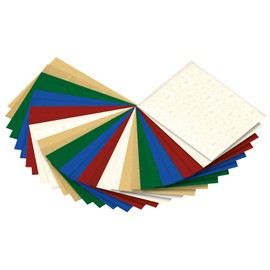 folia 64649 - Prägekartonblock Weihnachten, 24 x 34 cm, 30 Blatt, sortiert in 5 verschiedenen Farben, besteht aus 15 Blatt Prägekarton und 15 Blatt Tonpapier in passenden Farben
