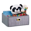 Relaxdays Bamboo Storage Basket, Bathroom & Bedroom Organiser, Square, Low