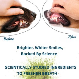 Dog Teeth Cleaning Powder - Targets Tartar & Reduces Plaque & Bad Breath, Dog Dental Powder - Teeth Cleaning Made Easy Eliminate, Dog Dental Care - Formulated for Small Dogs PP007