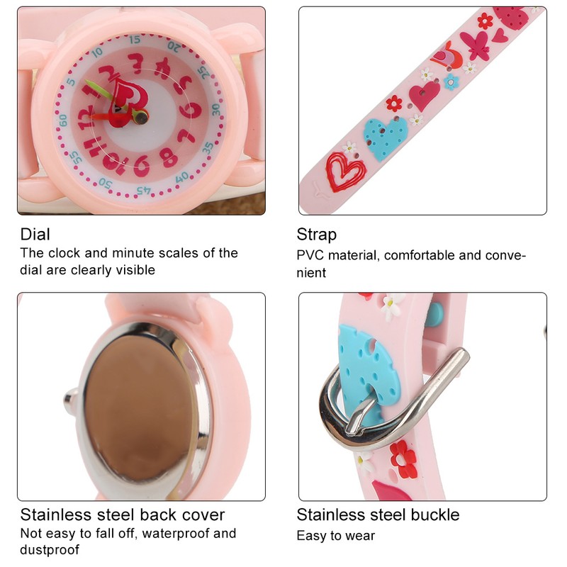 Children Cartoon Wrist Watch PVC Strap Waterproof Quartz Watch for