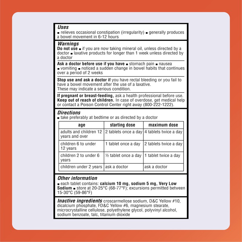 Rugby Senexon-S Natural Vegetable Laxative Plus Stool Softener - Docusate