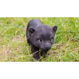 Hi-Line Gift Ltd. Black Panther Cub Garden Decor Resin Garden Statue Yard Lawn Ornament Wildlife
