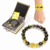 biuufish Feng Shui Bracelet 24k Gold Plated PiXiu, Obsidian PiXiu