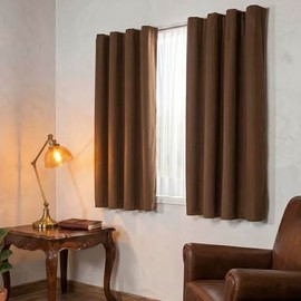 Colchas Concord | Cortina Decorativa Color café, Medida Corta 1.15 x 1.80 m (2 Paneles)