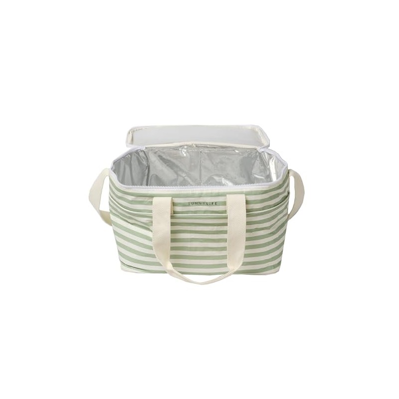 Sage Stripe Cooler Bag | La Palma
