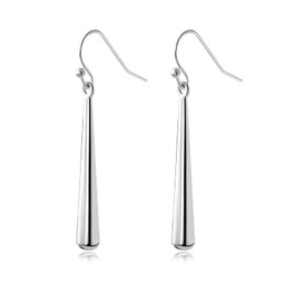 Sterling Silver Dangle Earrings for Women Long Drop Earrings, Minimalist Bar Jewelry Hook Style