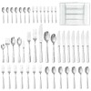HIKAA 45-Piece Silverware Set with Organizer, Heavy Duty Stainless Steel